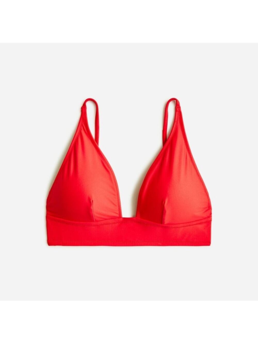 J. Crew Plunge V-Neck Bright Cerise Red Bikini Top 2X BC120